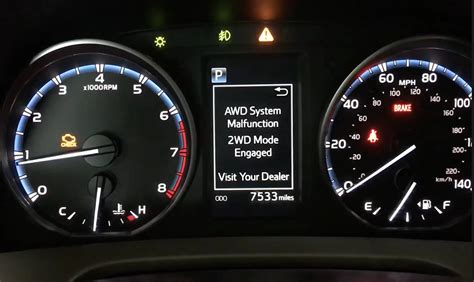 Toyota AWD system malfunction 2WD Mode engaged (Solved)