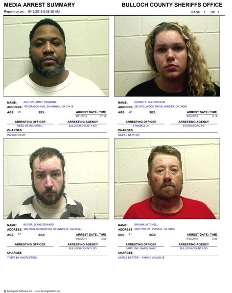 09/12/2019 Booking Report for Bulloch County - AllOnGeorgia