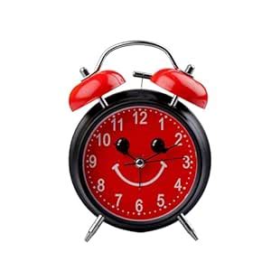 Buy ARCHIES Twin Bell Smiling Face Alarm Clock Red Online at Low Prices ...