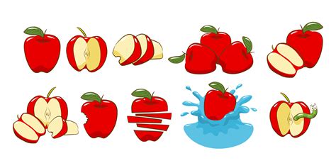 Apple element set 964065 Vector Art at Vecteezy