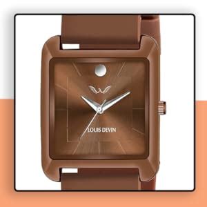 Buy LOUIS DEVIN Brown Silicone Strap Analog Wrist Watch for Men (Brown ...