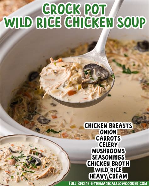 Slow Cooker Chicken Wild Rice Soup - The Magical Slow Cooker