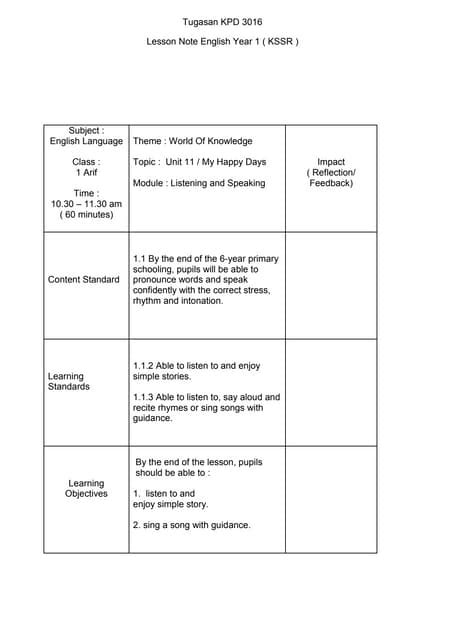 Image result for Note of Lesson for a Class