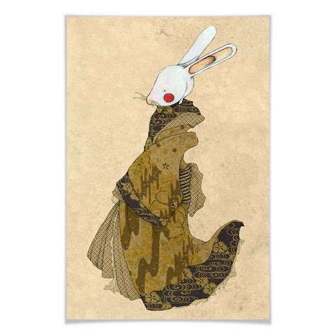Poster Loske - Geisha rabbit 02 | wall-art.com