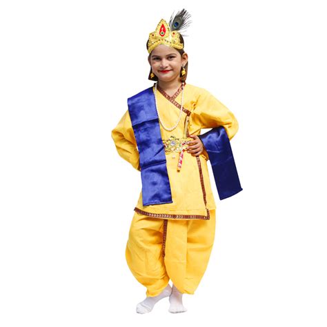 Krishna Dress for Kids Set of 9 Dhoti,Kurta,Mukut,Morpankh,Bansuri,Sto ...