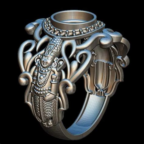 Balaji 3D Model Ring STL File - Intricate Design