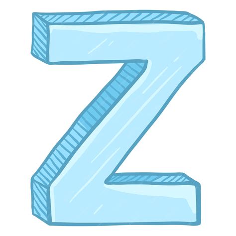 Premium Vector | Vector Single Cartoon Illustration Ice Blue Letter Z