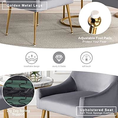 Buy Oryxearth Velvet Dining Chairs Mid Century Modern Upholstered ...