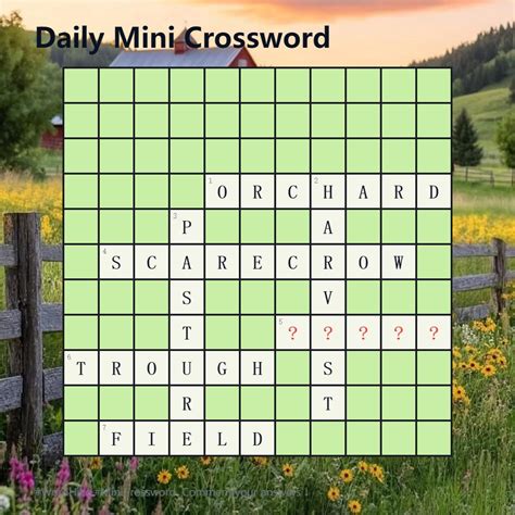 Word Craze - 🌿 Daily Mini Crossword 🛖Theme: farm🛖 🧐Clue:... | Facebook