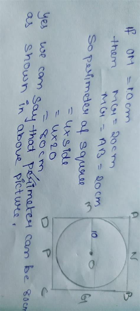 Will it be true to say that the perimeter of a square circumscribing a ...