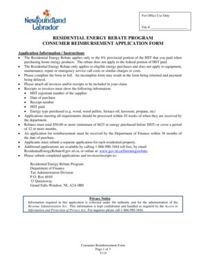 Fillable Online fin gov nl RESIDENTIAL ENERGY REBATE PROGRAM - fin gov ...