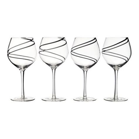 Luigi Bormioli Black Swirl 21-Ounce Balloon Stem, Set of 4 : Amazon.in ...