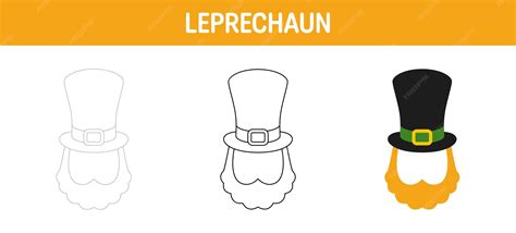 Leprechaun hat with beard tracing and coloring worksheet for kids ...