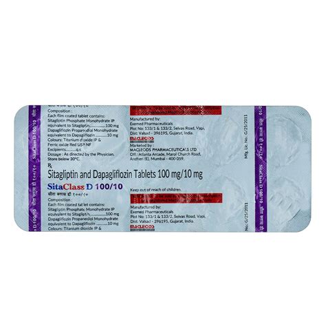 Sitaclass D 100/10 Tablet 10's Price, Uses, Side Effects, Composition ...