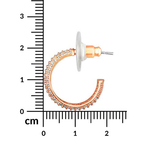 Buy Peora Rose Gold Plated American Diamond Half Hoop Earrings Cubic ...