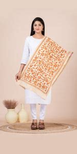 Handloom Dupattas and Stoles with Kantha, Baluchari, Banarasi work ...