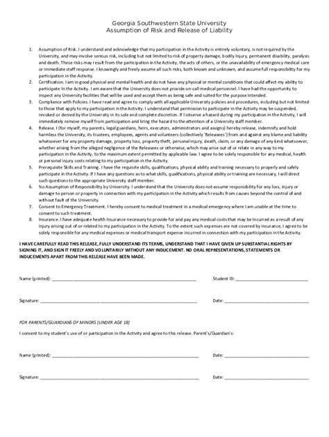 Fillable Online Georgia Southwestern State University Assumption of ...