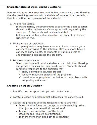 Open-Ended Questions Examples 的图像结果