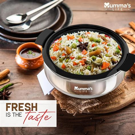 Stainless Steel Thermoware Casserole with Glass Lid (2500 ml ...