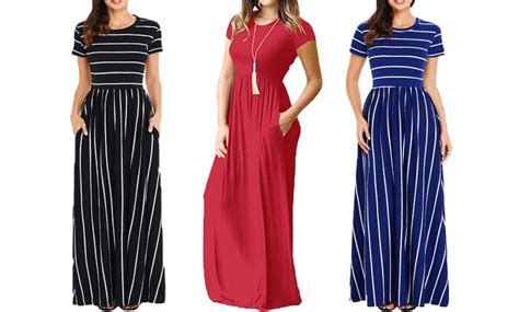 short sleeve maxi dress