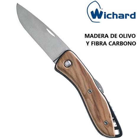 Navaja Wichard Aquaterra, madera olivo y carbono, inox-19cm | Naval ...
