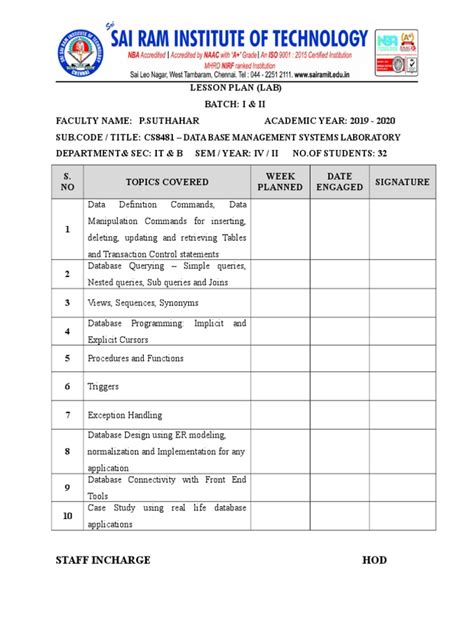 Database Lesson Plan 的图像结果