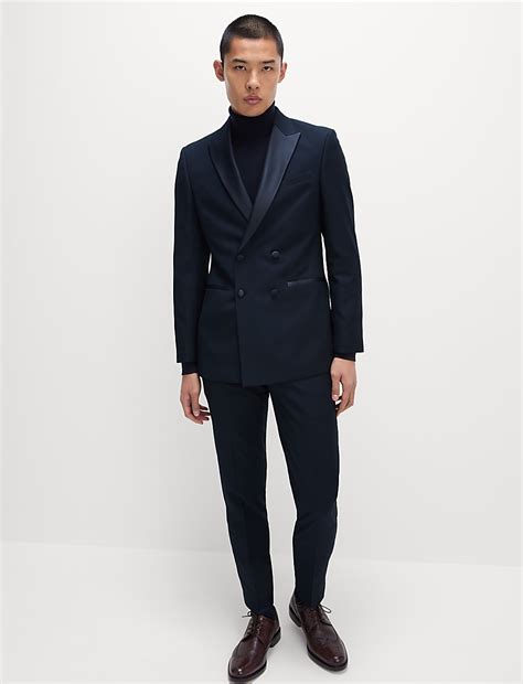 Buy Slim Fit Double Breasted Tuxedo Jacket at Marks & Spencer