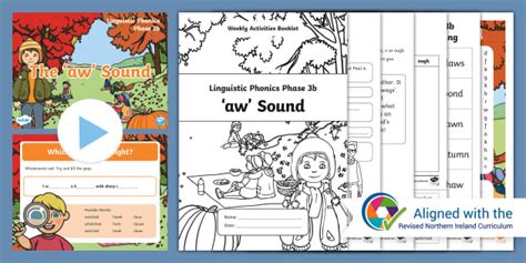Northern Ireland Linguistic Phonics Phase 3b 'aw' Sound Weekly ...