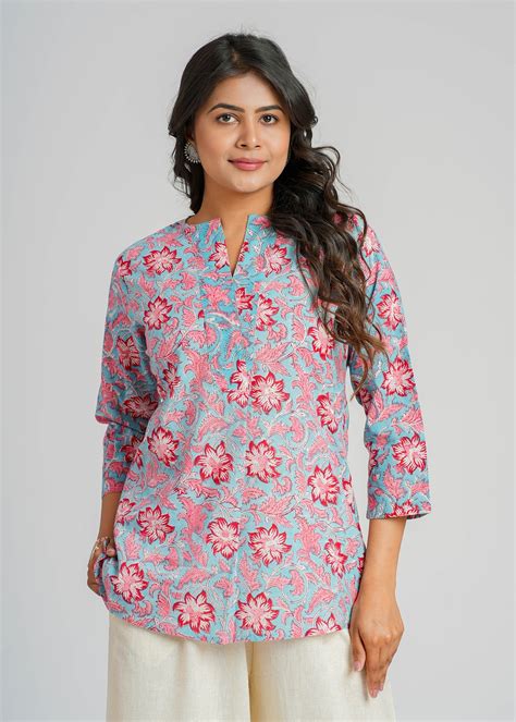 Celestial Block Printed Short Top – Cotton Curio