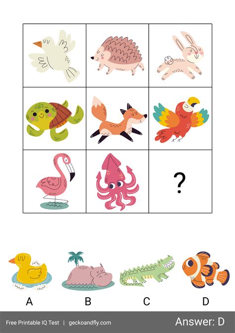 60 Free Printable IQ Test For Kids From 5 to 16 years old [ Part 1 ]