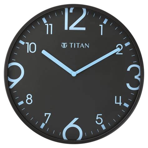 Buy Online Titan Black Slim Wall Clock - 25.5 cm x 25.5 cm (Small ...