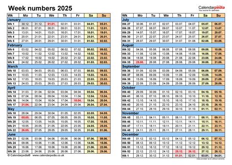 Free Printable 2025 Calendar With Week Numbers