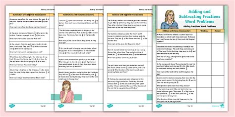 Adding and Subtracting Fractions Like Denominators Worksheet