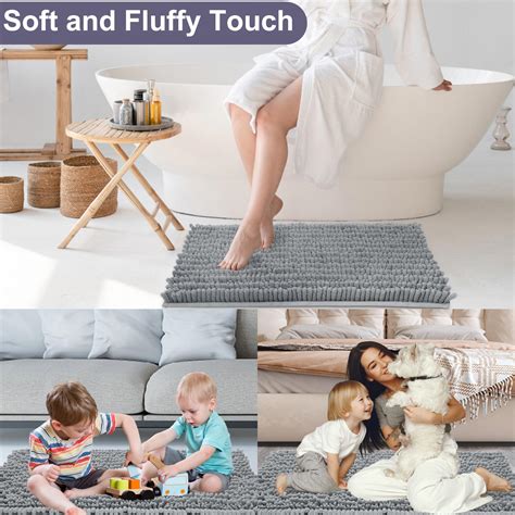 "Nefoso Microfiber Chenille Bathroom Rugs, 20""x32"", Non-Slip, Ultra ...