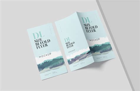 Classic DL Bi-Fold Flyer Mockup - PSD