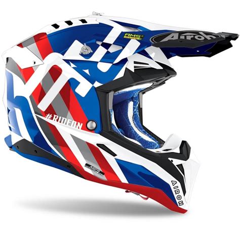 Airoh Aviator 3 Rainbow Blue Red Gloss Helmet