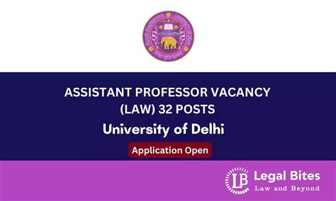University of Delhi Assistant Professor Law Recruitment 2024 ...