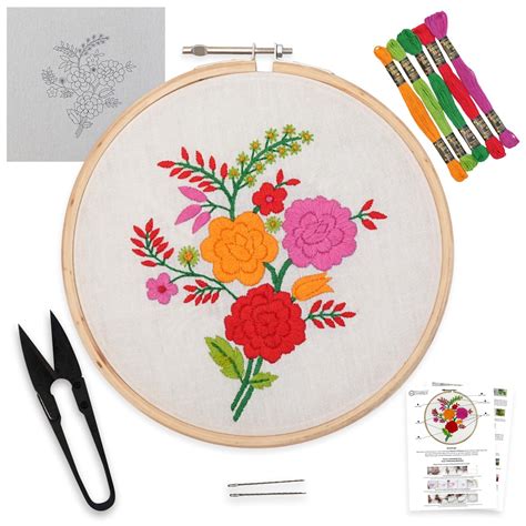 Embroiderymaterial Kit For Beginners & Kids To Learn Basic Cross Stitch ...
