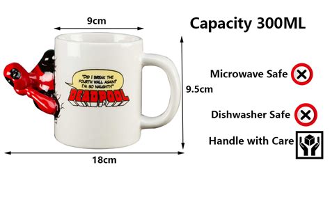 Buy BonZeal 3D Ceramic Deadpool Mug Christmas Gift Item Tea Coffee Mug ...