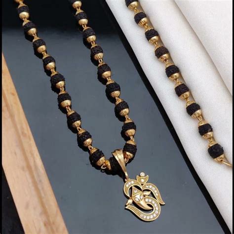 Ganesha Om Pendant Rudraksha Mala
