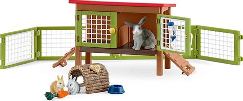 Buy Schleich Farm World, Farm Animal Gifts for Kids, Rabbit Hutch ...