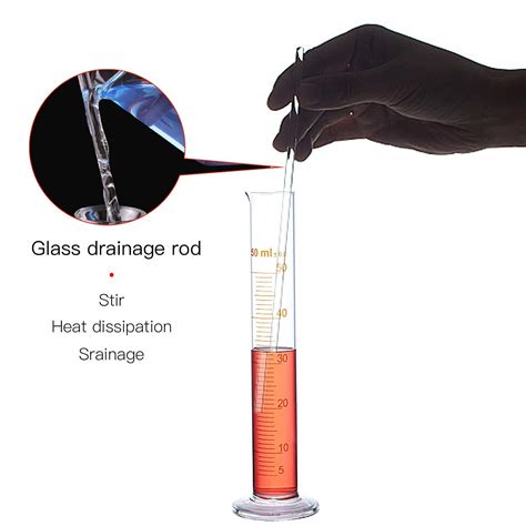 FEIGO 5 Pack Glass Graduated Cylinder 5ml 10ml 25ml 50ml 100ml Lab ...