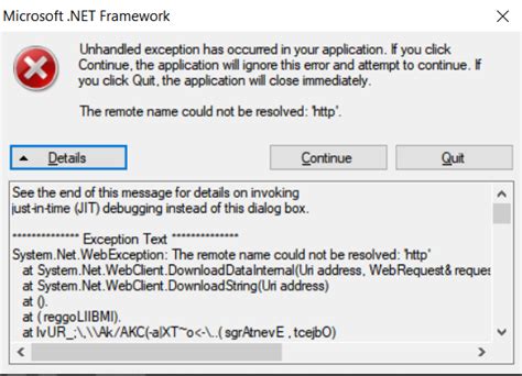 Image result for Microsoft .NET Framework Error