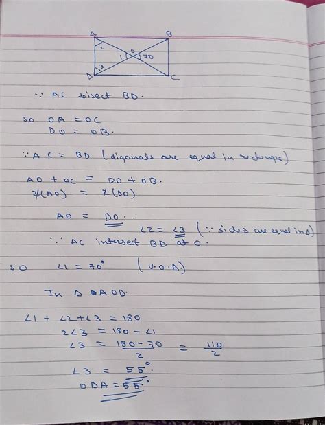 Diagonal of rectangle ABCD intersect at point o if BOC equal to 68 ...