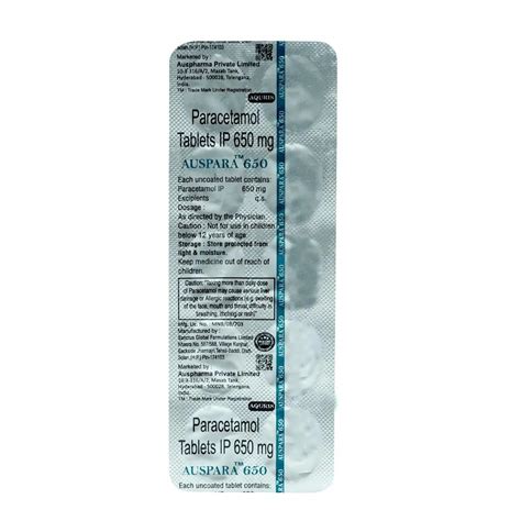 Auspara 650 - Strip of 10 Tablets : Amazon.in: Health & Personal Care