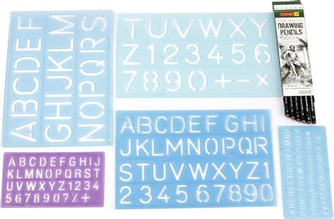 Isomars Lettering Guide Drawing Template 4mm | Transparent, Orange ...