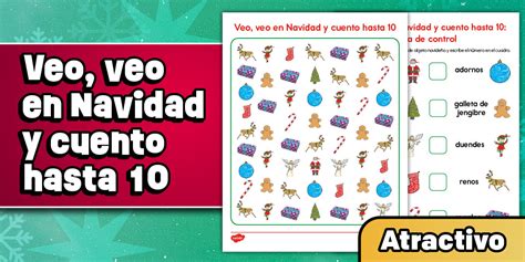 Actividad “veo, veo en Navidad” y contar hasta 10
