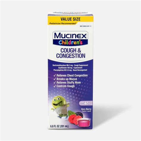 Mucinex Children's Liquid Congestion and Cough, Berrylicious, 6.8 oz
