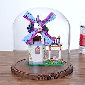 Buy Glass Dome Cloche with Wood Base Flower Landscape Holder Glass ...