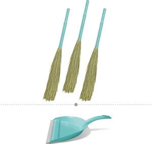 Spotzero By Milton Shubhra Grass Broom 3 Pc Set with Dust Pan Dustpan ...